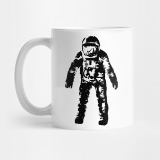 Black Vector Illustration of Astronaut Spaceman Mug